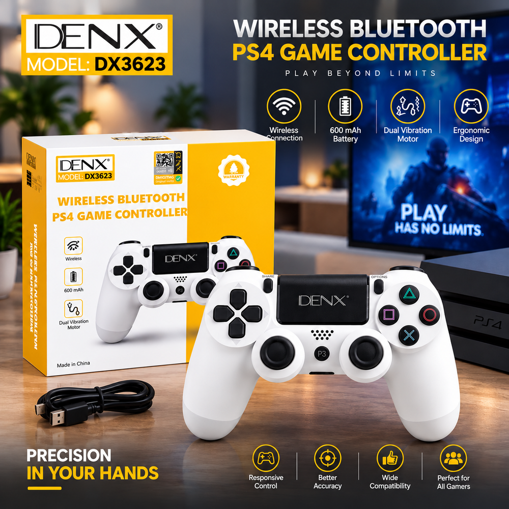 DENX Wireless PlayStation Controller | Model DX3623 PS4 Compatible