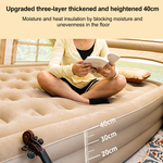 Double Size Inflatable Air Mattress With 2 Air Pillows Durable Camping Bed with Built in Rechargeable Air Pump Self Inflation One Button Inflate and Deflate for Home, Outdoor 200x40x150cm