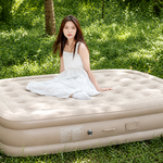 Double Size Inflatable Air Mattress With 2 Air Pillows Durable Camping Bed with Built in Rechargeable Air Pump Self Inflation One Button Inflate and Deflate for Home, Outdoor 200x40x150cm