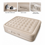 Double Size Inflatable Air Mattress With 2 Air Pillows Durable Camping Bed with Built in Rechargeable Air Pump Self Inflation One Button Inflate and Deflate for Home, Outdoor 200x40x150cm
