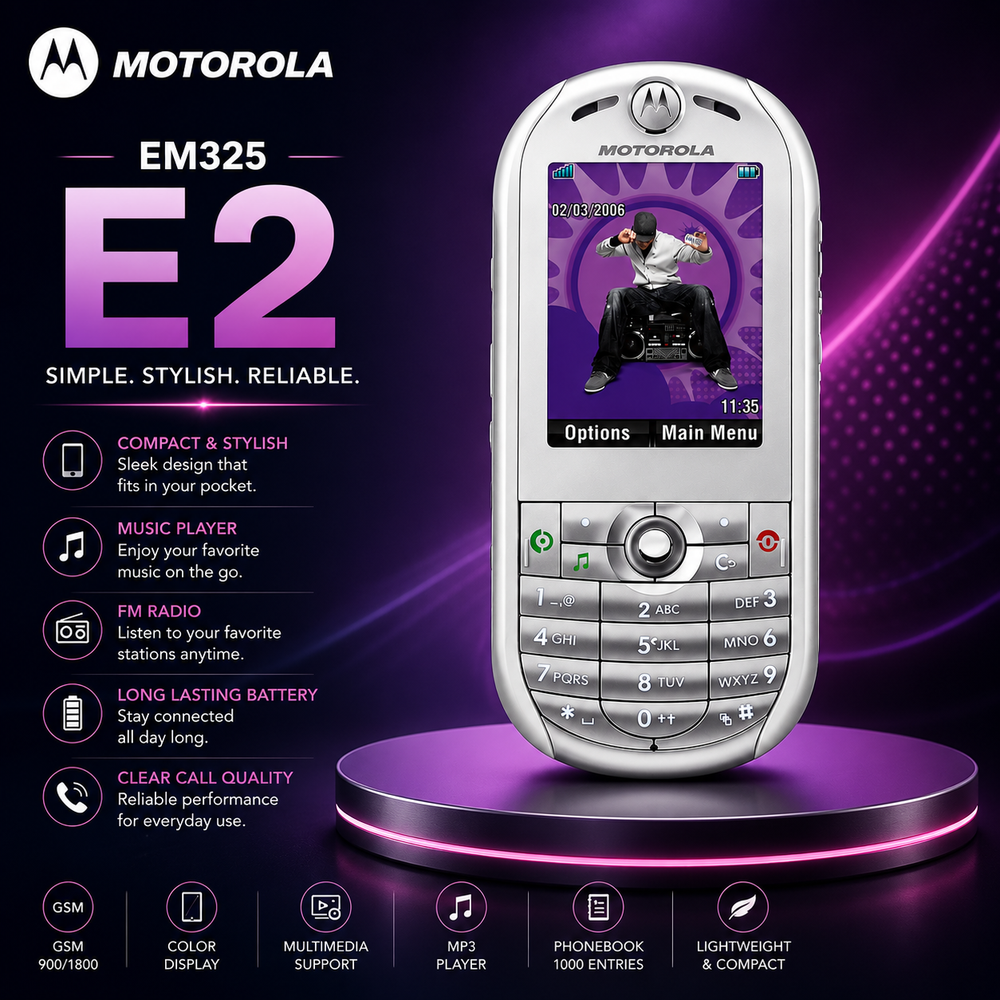 Vintage | Motorola ROKR E2 Music Phone | MP3 Player, Stereo Speakers, Bluetooth & microSD