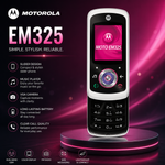 Vintage | Motorola EM325 Slider Mobile Phone | GSM Unlocked | Music Phone | FM Radio | Bluetooth | Classic Motorola