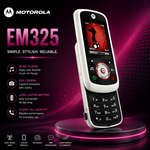 Vintage | Motorola EM325 Slider Mobile Phone | GSM Unlocked | Music Phone | FM Radio | Bluetooth | Classic Motorola