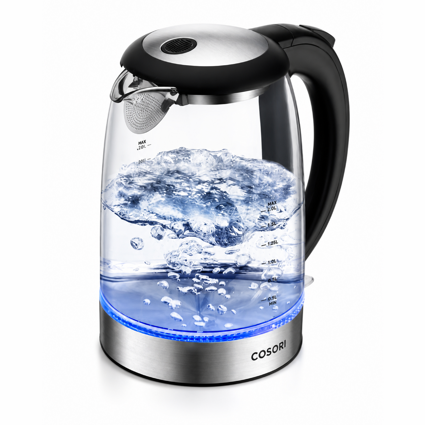 Slivers Criest Electric Glass Kettle SC-303 – 1500W, 2.0L Fast Boiling, Quick & Safe Hot Water