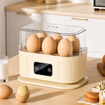 Electric Plastic Double Layer Multi-function Egg Boiler Steamer 30-Minute Timer Auto Shut-Off 6-Egg Capacity Eco-Friendly