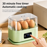 Electric Plastic Double Layer Multi-function Egg Boiler Steamer 30-Minute Timer Auto Shut-Off 6-Egg Capacity Eco-Friendly