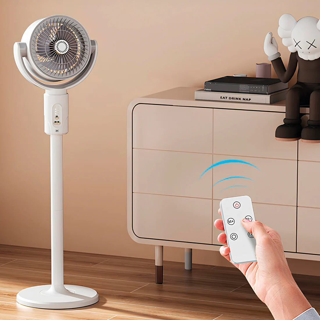 Torima F1 Air Fan, Portable, Rechargeable, Adjustable Height, Remote Control, 5 Speed Settings, Quiet Cooling & USB Type-C Charging, White