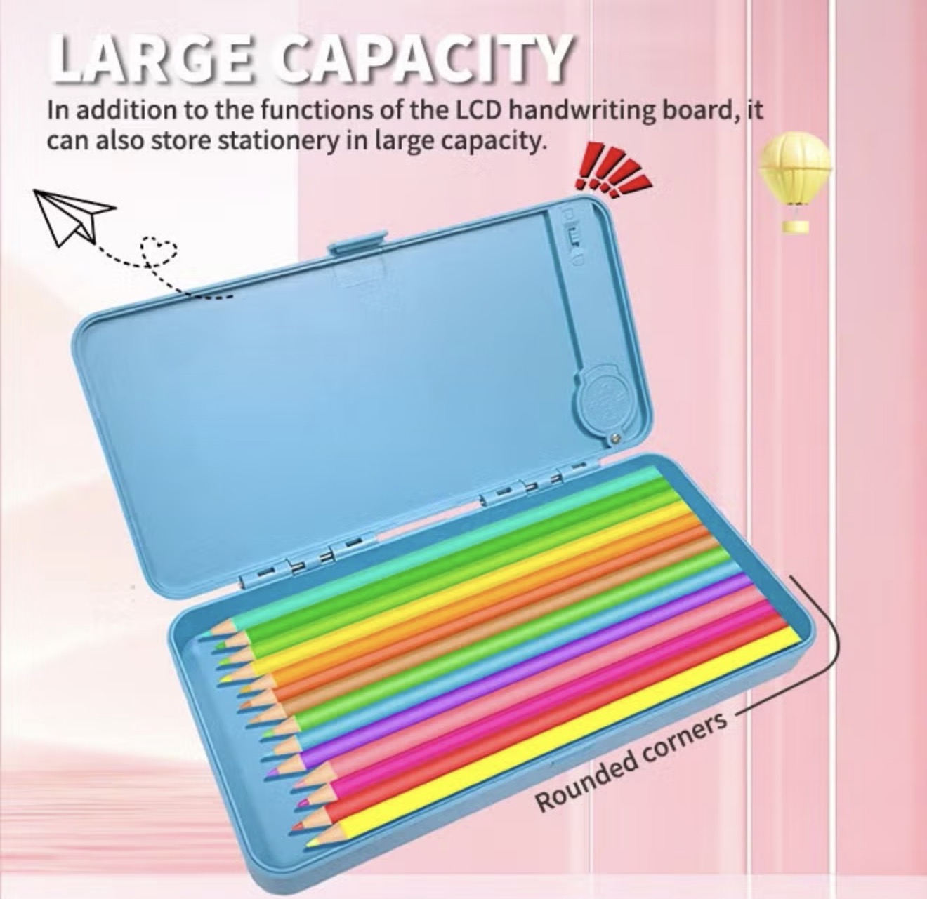 LCD Writing  Pencil Box for Kids | Reusable Digital Drawing & Writing Pad