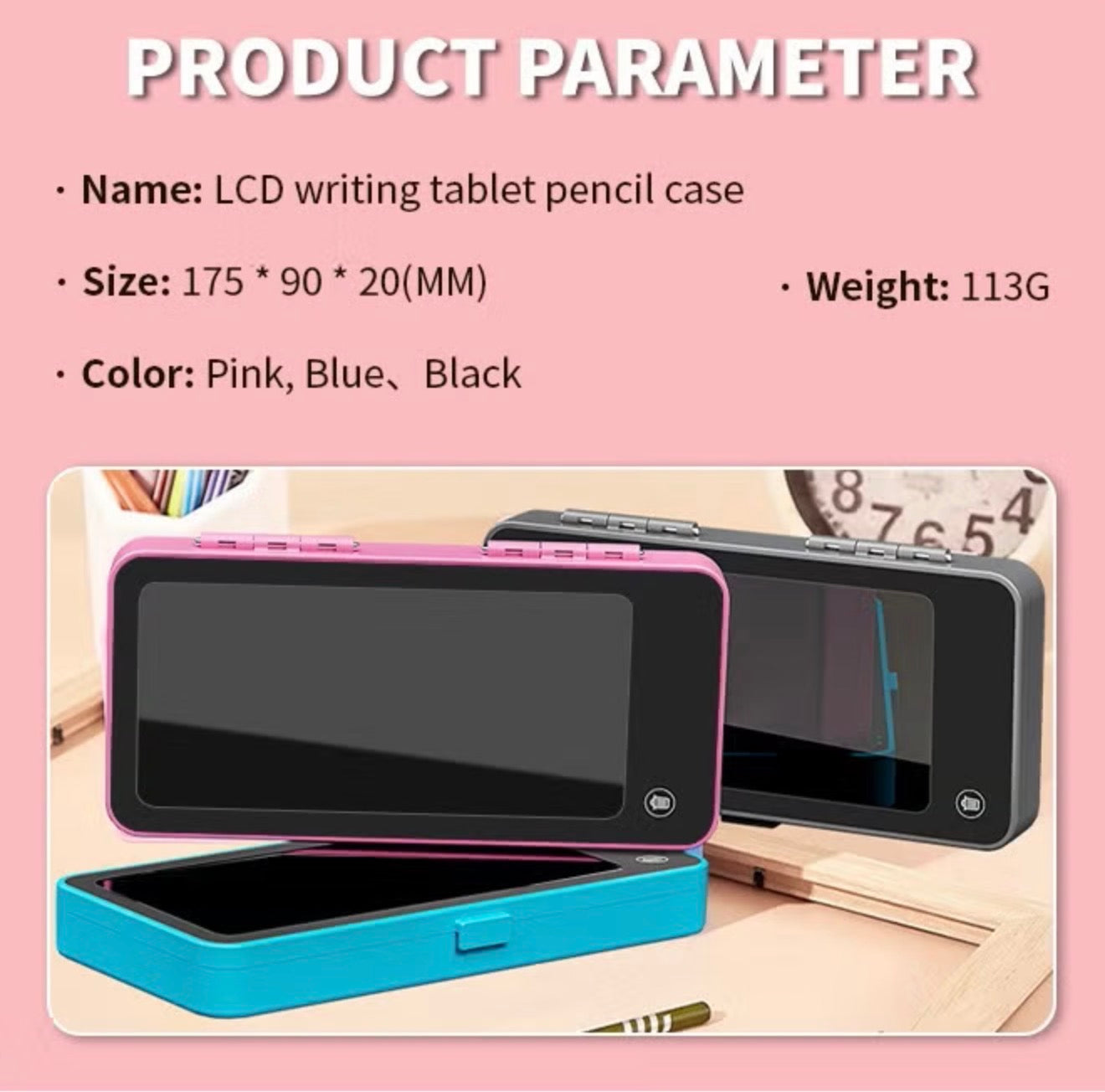LCD Writing  Pencil Box for Kids | Reusable Digital Drawing & Writing Pad