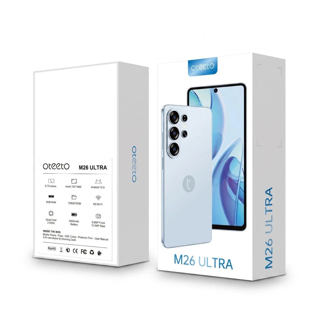 Oteeto M26 Ultra Smartphone – 6GB RAM, 128GB ROM, 6.8" FHD+ Display, 5000mAh Battery, Dual SIM 4G LTE