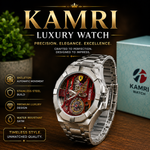 KAMRI Luxury Skeleton Men's Mechanical Watch – Stainless Steel Waterproof Wristwatch
