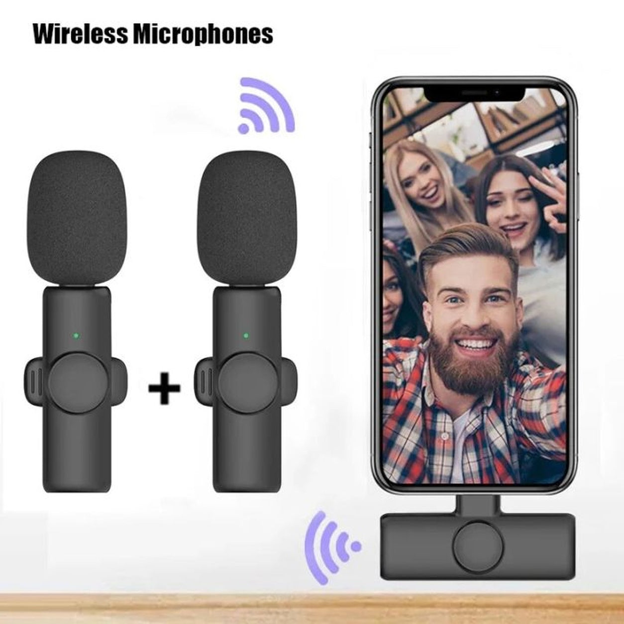 K11 Wireless Vlogging Microphone – Dual Mic with Noise Reduction & Plug & Play ( C-Type Connector)