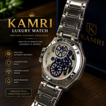 KAMRI Luxury Skeleton Men's Mechanical Watch – Stainless Steel Waterproof Wristwatch
