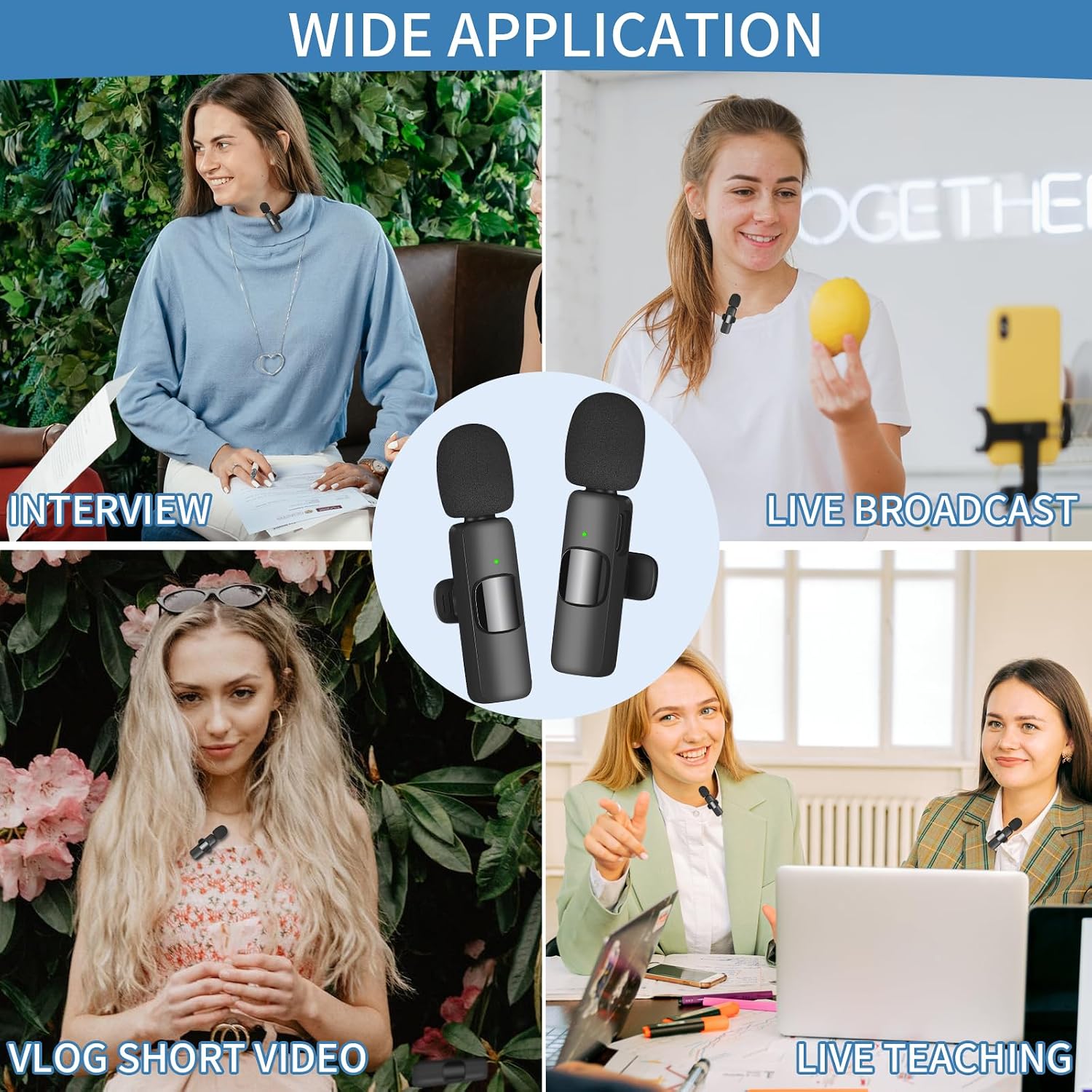 K11 Wireless Vlogging Microphone – Dual Mic with Noise Reduction & Plug & Play ( C-Type Connector)