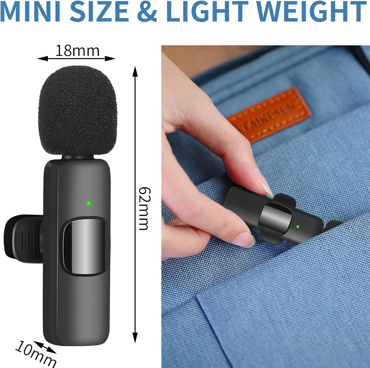 K11 Wireless Vlogging Microphone – Dual Mic with Noise Reduction & Plug & Play ( C-Type Connector)