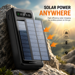 Lovesn 20000mAh Solar Power Bank with Built-in 4 Charging Cables, LED Display & Fast Charging – Portable Outdoor Battery Pack
