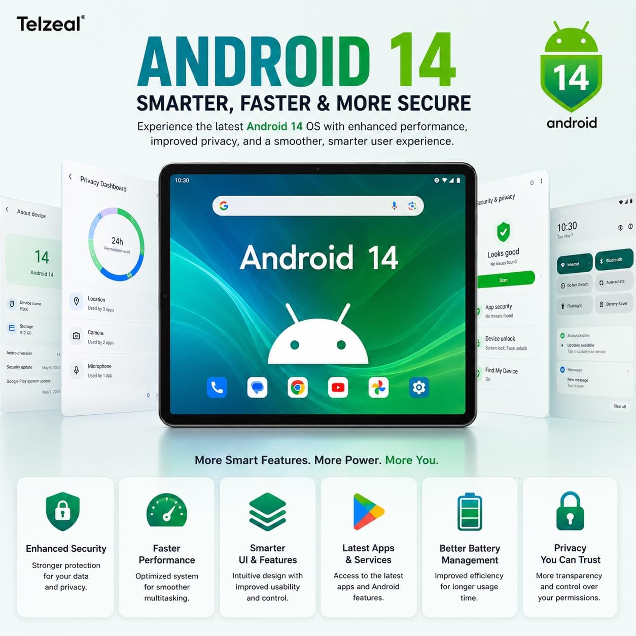 Telzeal P900 12+512GB 5G (1280*800) Wi-Fi Tablet, Android 14, 9-Inch Display, 5000mAh Battery