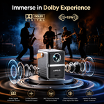 WIMIUS P61 Smart Mini Projector with Dolby Audio | Native 1080P Full HD | Dual Band WiFi | Bluetooth | Portable Home Theater