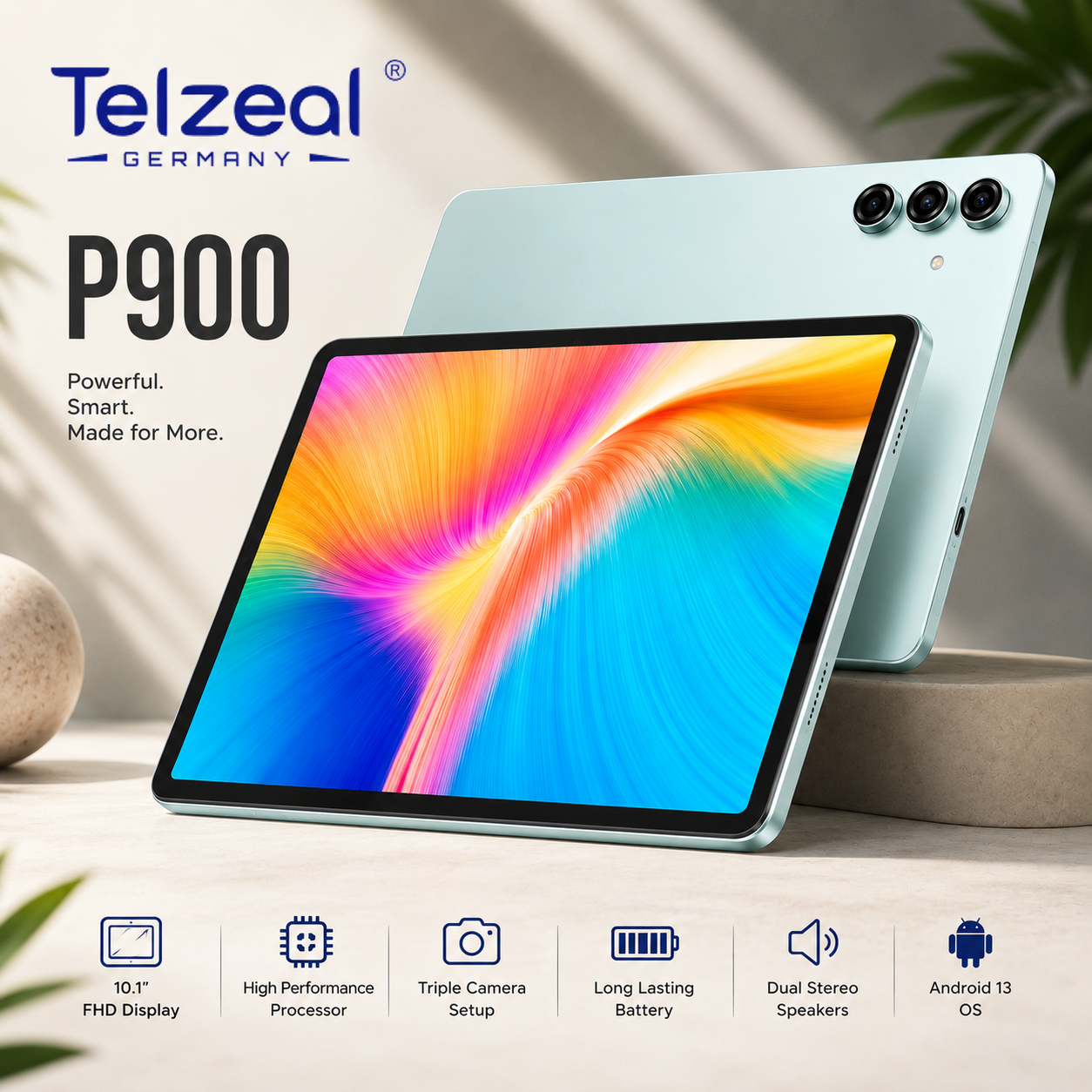 Telzeal P900 12+512GB 5G (1280*800) Wi-Fi Tablet, Android 14, 9-Inch Display, 5000mAh Battery