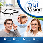 Dial Vision Adjustable Reading Glasses Eye Glasses 6D to 3D Variable Lens Correction Binocular Magnifying