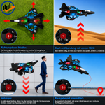 RC Airplane L0712, 2.4GHz Remote Control Aircraft with LED Lights, USB Rechargeable Quadcopter for Beginners, Black