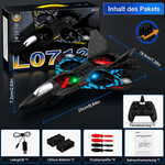 RC Airplane L0712, 2.4GHz Remote Control Aircraft with LED Lights, USB Rechargeable Quadcopter for Beginners, Black