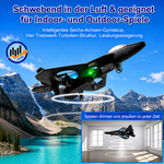 RC Airplane L0712, 2.4GHz Remote Control Aircraft with LED Lights, USB Rechargeable Quadcopter for Beginners, Black