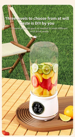 New 10 Blades Portable Fruit Juicer 550ml Capacity 3 Gears USB Rechargeable Blender Ice Crusher for Shakes and Smoothies Juicer