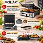 MOLIAX MX-5096 Barbecue Machine & Electric Grill | Non-Stick Grill & Sandwich Maker, Home Kitchens with Flat Opening and Amazing Features.