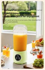 New 10 Blades Portable Fruit Juicer 550ml Capacity 3 Gears USB Rechargeable Blender Ice Crusher for Shakes and Smoothies Juicer