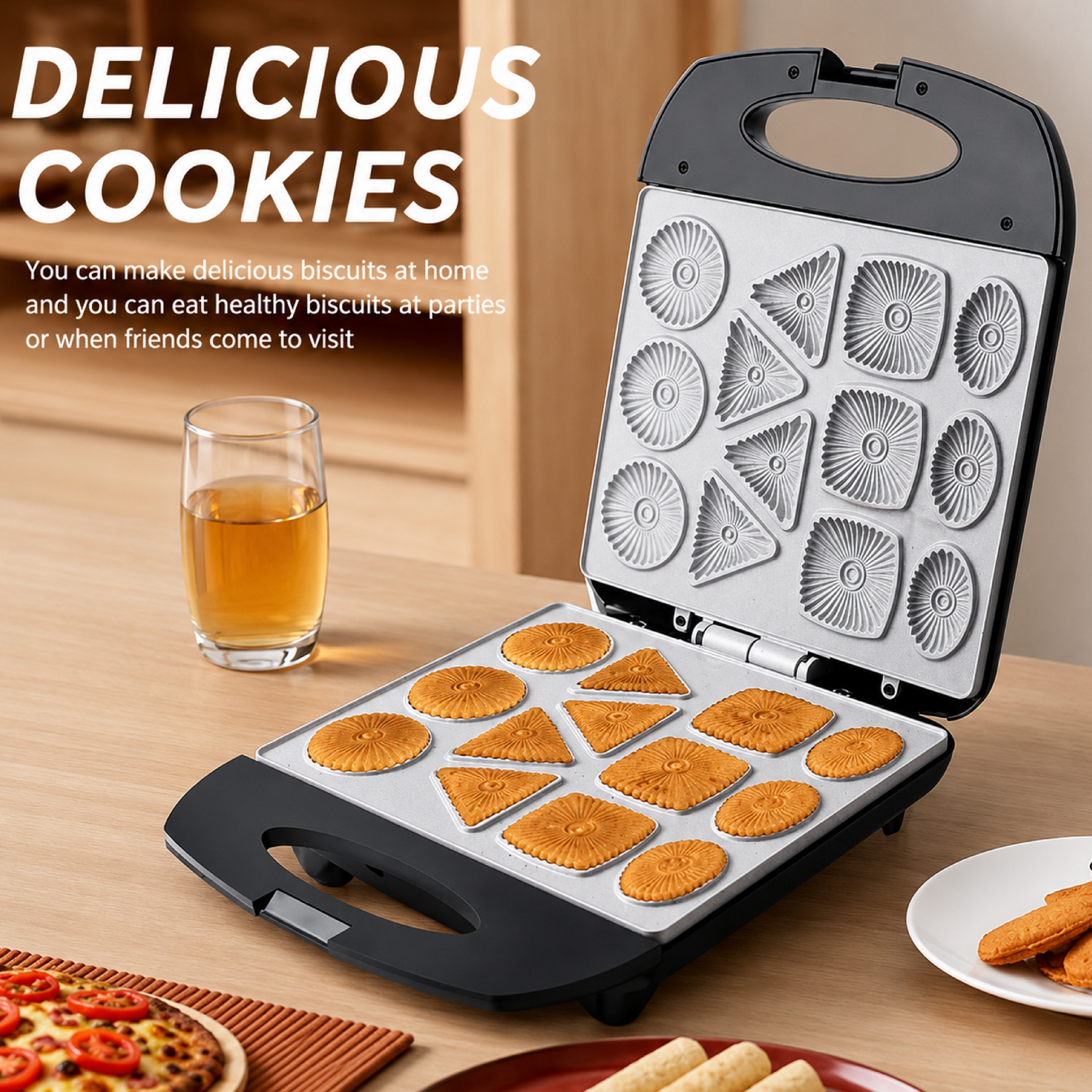 SOKANY BISCUIT MACHINE Black SK-17A Compact Non-Stick Grill With Overheating Protection