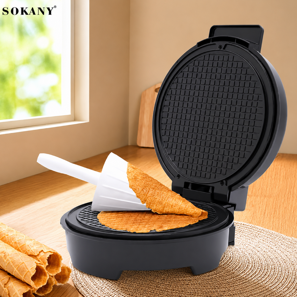SOKANY Ice Cone Maker 1200W – Non-Stick Waffle Cone Maker - SK-08019