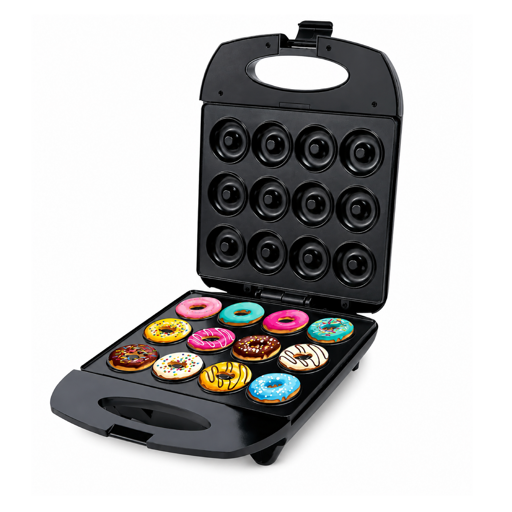 SOKANY SK-821 1200W Donut Maker, Makes 12 Doughnuts, Non-stick Surface, Easy to Clean, Mini Donut Maker Machine for Snacks, Desserts & More