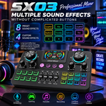 SX03 Professional Bluetooth Live Soundcard |Ultimate Wireless Audio Mixer for Singing, Karaoke, Gaming & Streaming