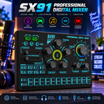 SX91 Professional Digital Mixer Sound Card – Professional Audio Mixing Live Streaming, Karaoke & Recording