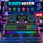 SX03 Professional Bluetooth Live Soundcard |Ultimate Wireless Audio Mixer for Singing, Karaoke, Gaming & Streaming