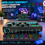 SX91 Professional Digital Mixer Sound Card – Professional Audio Mixing Live Streaming, Karaoke & Recording