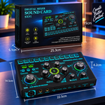 SX91 Professional Digital Mixer Sound Card – Professional Audio Mixing Live Streaming, Karaoke & Recording
