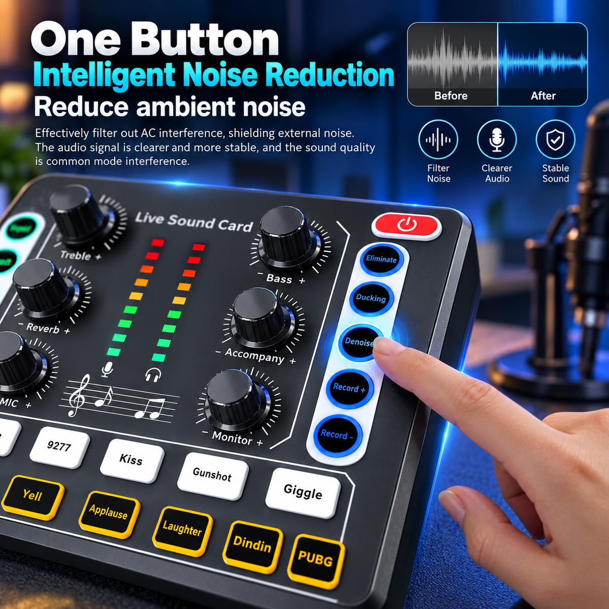 M8 Soundcard with BM800 Microphone Full Set – Professional Studio Equipment with Mic Arm,Bluetooth for Podcast,Streaming,Singing,PC
