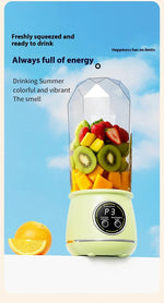 New 10 Blades Portable Fruit Juicer 550ml Capacity 3 Gears USB Rechargeable Blender Ice Crusher for Shakes and Smoothies Juicer