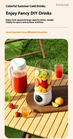 New 10 Blades Portable Fruit Juicer 550ml Capacity 3 Gears USB Rechargeable Blender Ice Crusher for Shakes and Smoothies Juicer