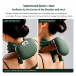 Smart Neck & Shoulder Massager | Wireless 4D Deep Tissue Electric Kneading Massager with Real Hand Simulation, 3-Speed Adjustment, Rechargeable U-Shaped Massager for Neck, Shoulders, Back & Muscle Pai