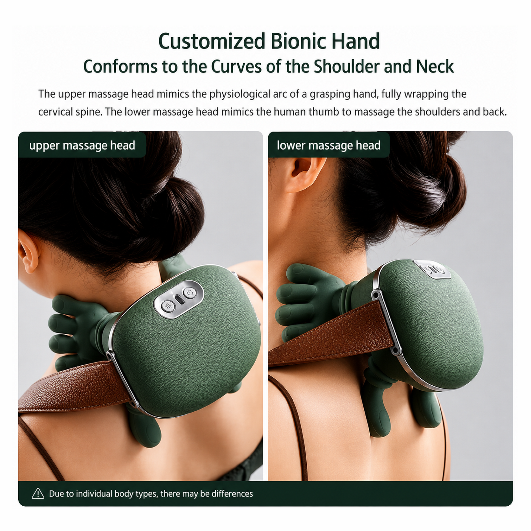 Smart Neck & Shoulder Massager | Wireless 4D Deep Tissue Electric Kneading Massager with Real Hand Simulation, 3-Speed Adjustment, Rechargeable U-Shaped Massager for Neck, Shoulders, Back & Muscle Pai
