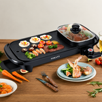 Sokany Electric Barbecue Grill 2200W 2 In 1 Indoor Non-Stick Electric Hot Pot And Griddle For Korean Bbq, Steaks SK-2208 Black