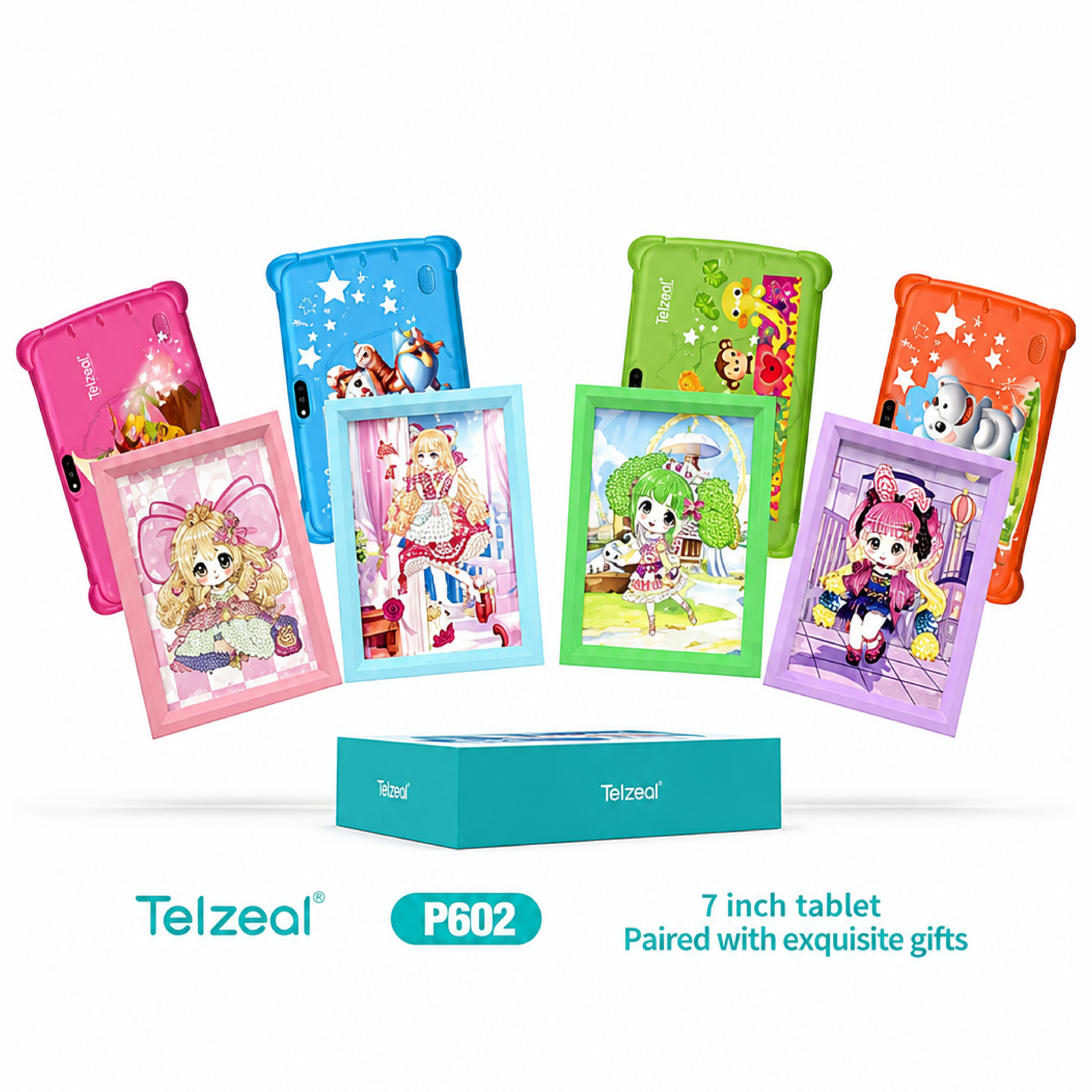 TELZEAL P602, 7 Inch HD Android Tablet with 4GB RAM 128GB Storage