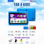 Oteeto Tab 4 Kids, 4GB RAM, 128GB ROM, 7-Inch IPS Display, 3000 mAh Battery, Toughened Glass, Android Kids 5G Wi-Fi Tablet - Blue