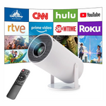 Tanmashi HY300 Pro 4K Smart Projector, WiFi 6 & Bluetooth 5, Portable with Android 11, Auto Keystone Correction, 130 Inch Display, White