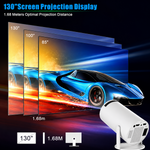 Tanmashi HY300 Pro 4K Smart Projector, WiFi 6 & Bluetooth 5, Portable with Android 11, Auto Keystone Correction, 130 Inch Display, White
