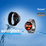 Telzeal WH 04 Pro Max Screen Waterproof Smartwatch With Curved Display 3 Pair Straps and Charging Cable Designed for Mens and Boys - Black