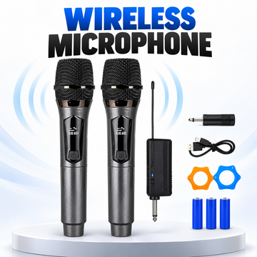 Professional Wireless Dual Handheld Microphone Set (2 pc) – Model 18650 | LED Display & Type-C Charging, 30M Reception Range, Karaoke Microphone Set for Singing